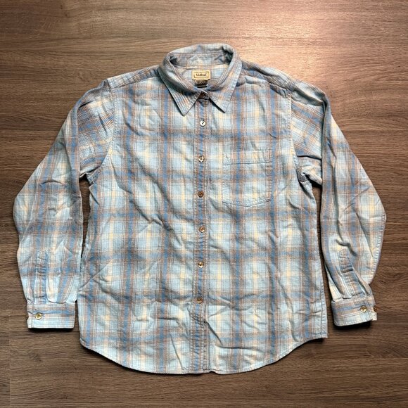 L.L. Bean Women's Scotch Plaid Flannel Shirt - Blue/Grey - Picture 1 of 6